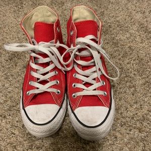 Red converse high tops